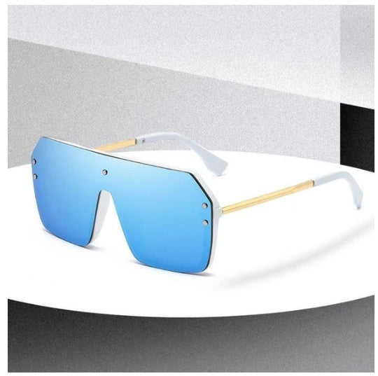 Oversize Sunglasses Fashion Style Square Sun Glasses One Pieces Mirror Lens UV400 Women Men Brands