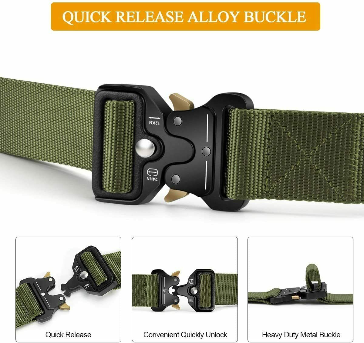 Military Tactical Belt Heavy Duty Security Working Utility Nylon Army Waistband