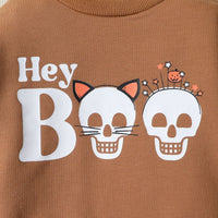 Thumbnail for Baby Long Sleeve Letter Skull Print Jumpsuit