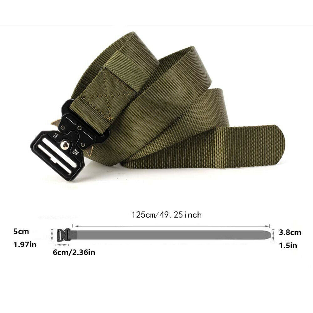 Military Tactical Belt Heavy Duty Security Working Utility Nylon Army Waistband