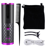 Thumbnail for Rechargeable Automatic Hair Curler Women Portable Hair Curling Iron LCD Display Ceramic Curly Rotating Curling Wave Styer