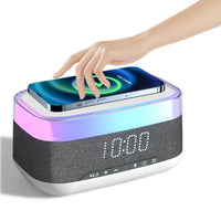 Thumbnail for Intelligent Multifunctional Alarm Clock Bluetooth Speaker Wireless Charger Fast Charge Clock Atmosphere Night Light Home Decor