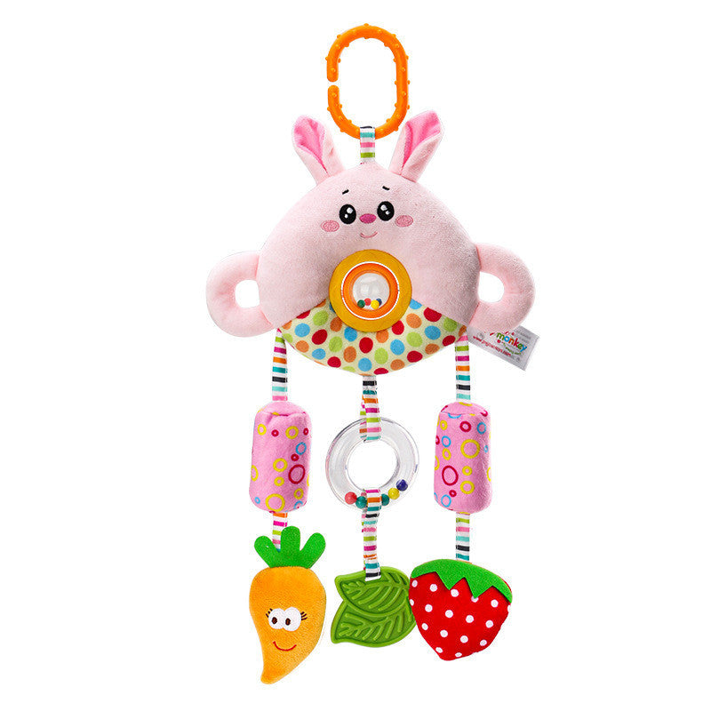 Stroller Toy 0 To 1 Year Old Bed Hanging Turn Bead Doll Baby Bed Bell Plush Hand Rattle Bed Bell