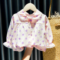 Thumbnail for Girls Shirts Autumn Baby Print Long-sleeved Blouse Doll Shirts Spring and Autumn Clothes Baby Girls Blouse Girl Tops