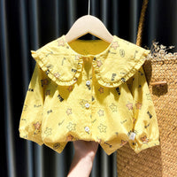 Thumbnail for Girls Shirts Autumn Baby Print Long-sleeved Blouse Doll Shirts Spring and Autumn Clothes Baby Girls Blouse Girl Tops